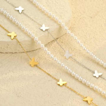 Détail du collier Anna style bohème posé