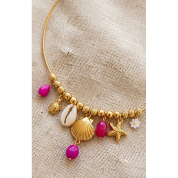 Collier Maeva en acier inoxydable posé, détails